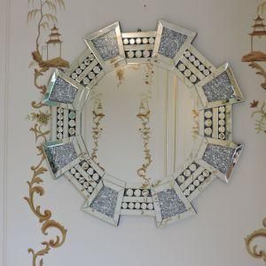 New Arrival Home Decorative Mirror Crushed Diamond Mirrored Furniture Wall Mirror