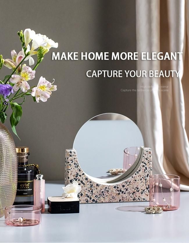Terrazzo Tile Mirror Decor Decorative Makeup Mirror Round Mirror