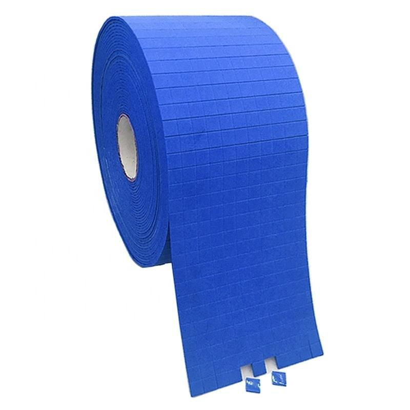Blue Non-Adhesive EVA Rubber Foam Pads for Glass Shipping on Rolls Paper Liner 25*25*5+1.5mm