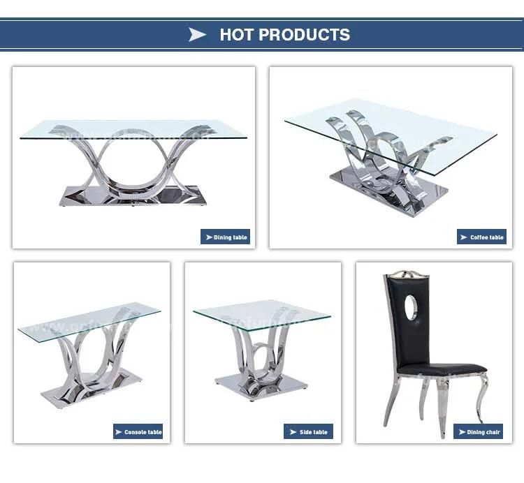Rectangular Glass Top Metal Frame Furniture Hallway Console Tables