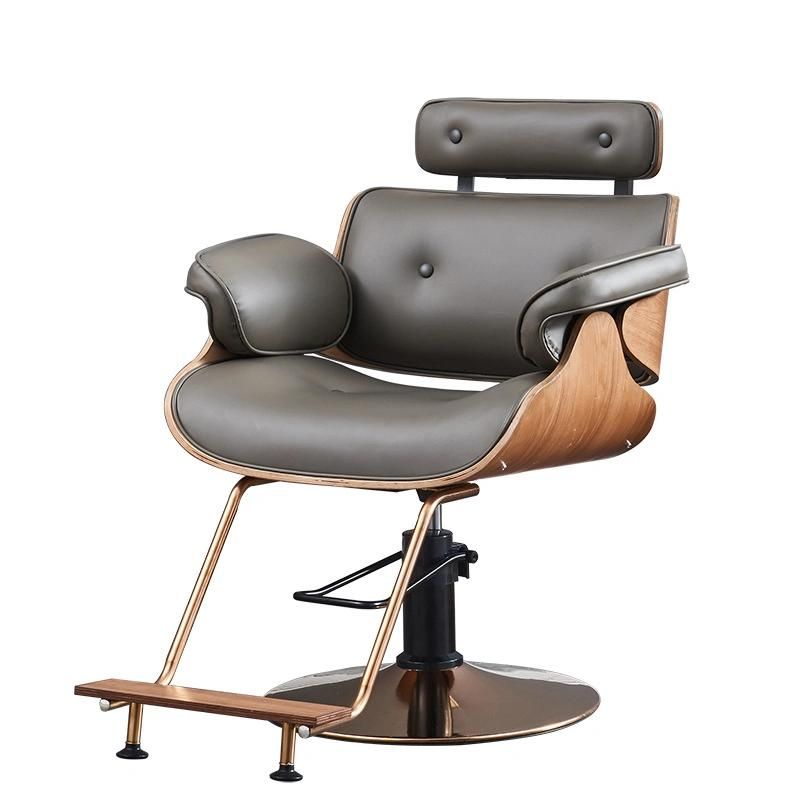 Hl-1228 Salon Barber Chair for Man or Woman with Stainless Steel Armrest and Aluminum Pedal