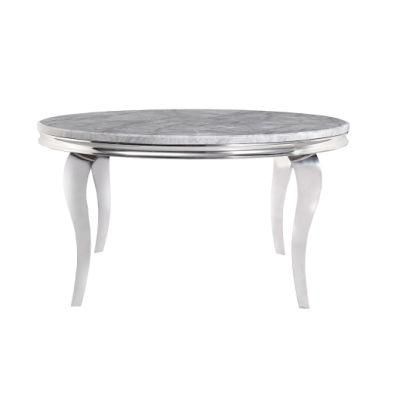 Factory Custom Tempered Glass or Marble Stainless Steel New Design Dining Table