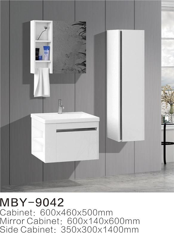 White PVC Bathroom Cabinet European Modern Wall-Hung Bathroom Vanity