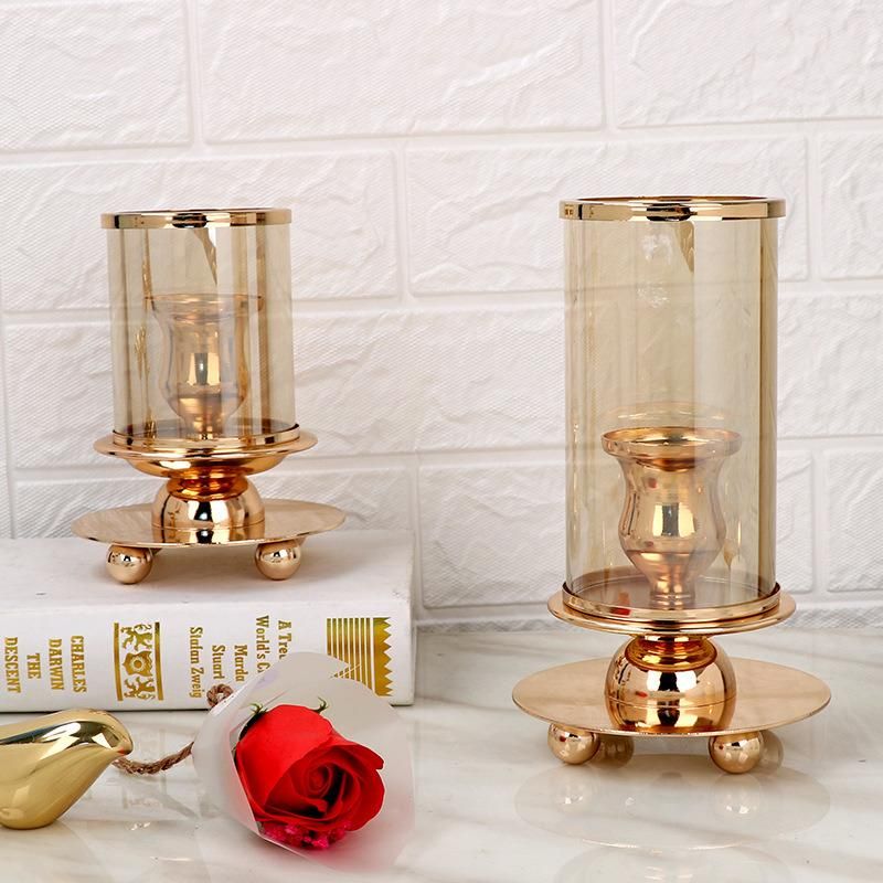 Metal and Glass Decorative Candle Holder for Living Room Bed Room Decor