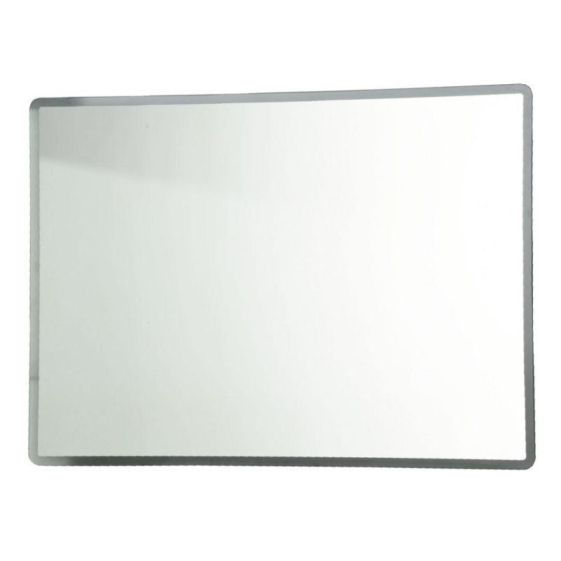 Contemporary Premium Silver Backed Floating Glass Panel Vanity or Bathroom Mirror Rectangle