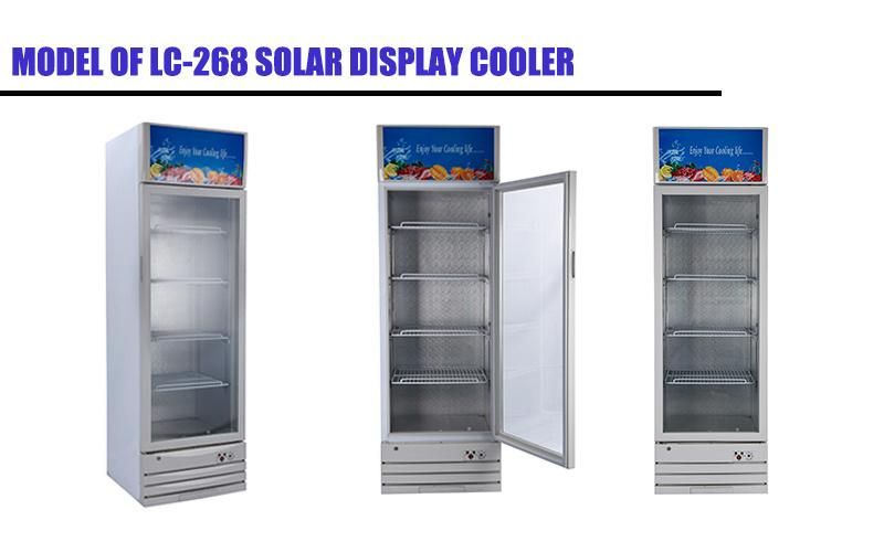 DC 268L Showcase for Beverage with Battery and Solar Panel Power
