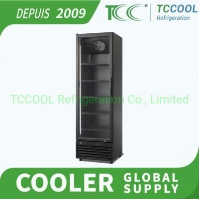 Malaysia Vietnam Phippines The Best OEM Black Color Glass Display Showcase Drink Beverage Single Door Cooler