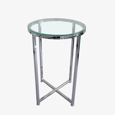 Metal Industrial Style Center Table Tempered Glass Coffee Table