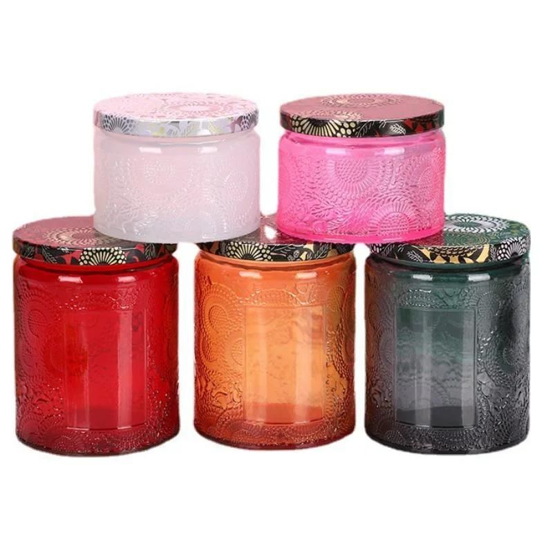 Home Decoration Clear Glass Candle Jar Glass Candle Holders