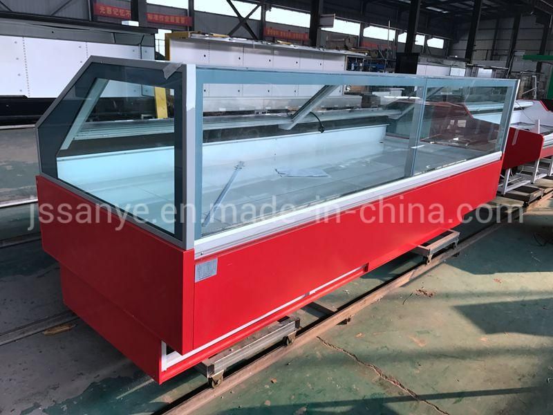 Commercial Supermarket Meat Refrigerator Showcase with Glass Door
