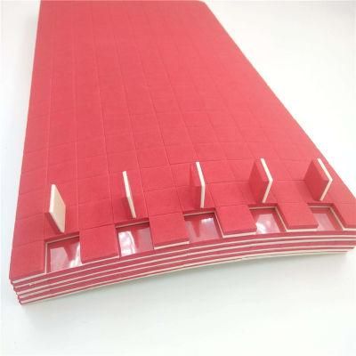 Glass Separator EVA Rubber Pads with Cling Foam 25*25*5mm Red Rubber +1mm Cling Foam on Sheets