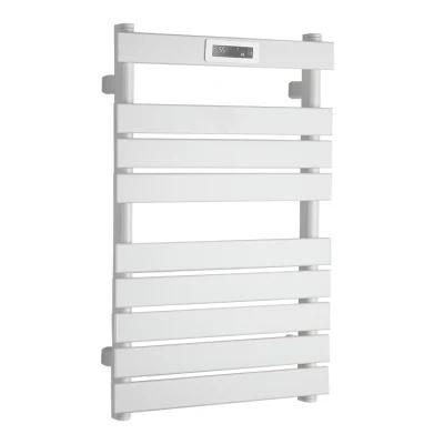 Kaiiy White Electric Heated Towel Rail Wall Mounted Bathroom Dryer Rack Warmer Towel Rack with Timer