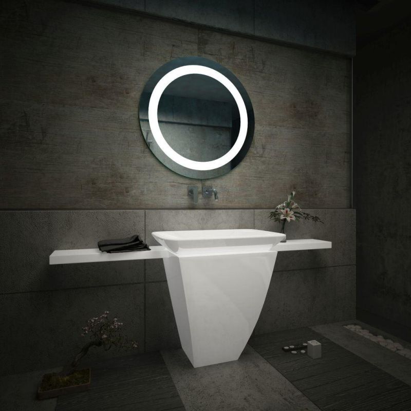 Foshan Factory New Style Modern Design Bathroom Furniture Lighting Round LED Glass Mirror