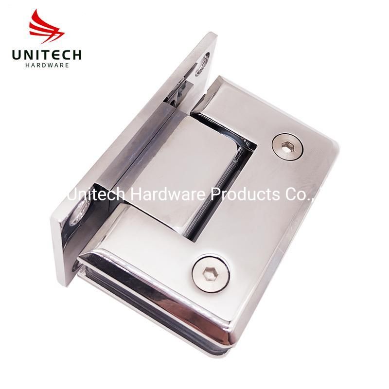 Zinc Alloy 90 Degree Wall to Glass Door Fitting Cabinet Door Hinge Clamp