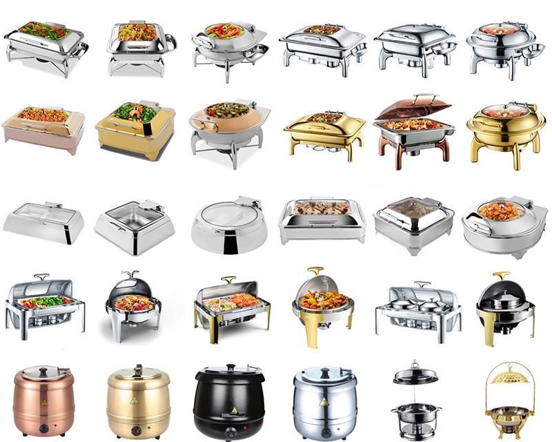 Buffet Tables Dining Furniture Decoration Tempered Glass Stainless Steel Hotel Restaurant Wedding Catering Buffet Table