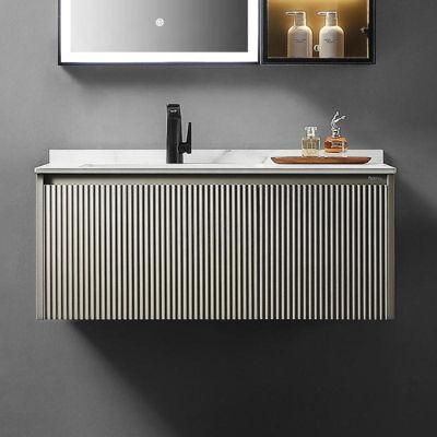 Modern Style Modular Bathroom Cabinet PVC China Supplier Matt Grey Black Lacquer Bathroom Cabinet