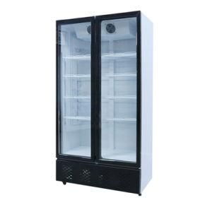 Large Tempered Glass Doors Commercial Supermarket Refrigerated Showcase