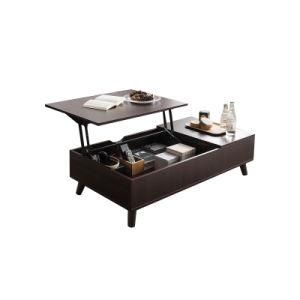 Modern Living Room Furniture Tempered Glass Top Wooden MDF Legs Black Glass Coffee Table Tea Table