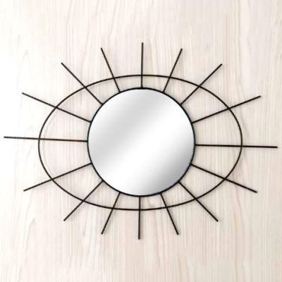 Modern Round Iron Circle Metal Hanging Wall Mirror Glass