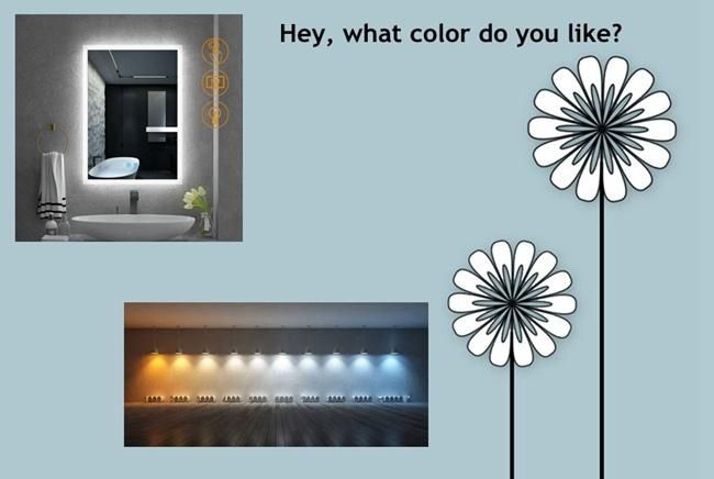 Home Decoration LED Mirror Frameless LED Bathroom Bath Wall Mirror Backit Mirror with Defogger