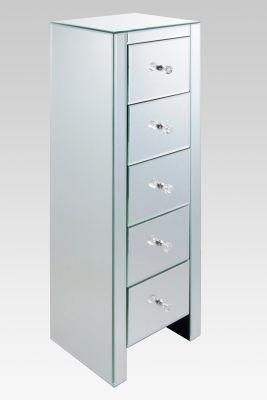 Europe Style HS Glass 5 Drawers Mirrored Tallboy Dresser