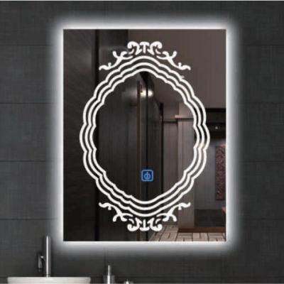 Modern Bedroom Hotel Decoration Wall Mirror Makeup Light Glass Bathroom Simple Silver LED Mirror
