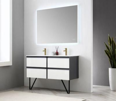 Rectangle Bathroom LED Mirror with Backlit Touch Button Fogless Dimmable