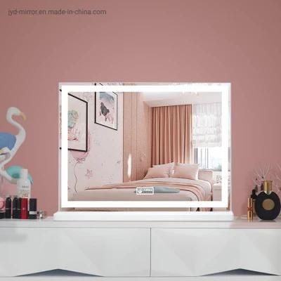 Decorative Large Makeup Vanity Salon LED Lighted Mirror with MDF Stand Base