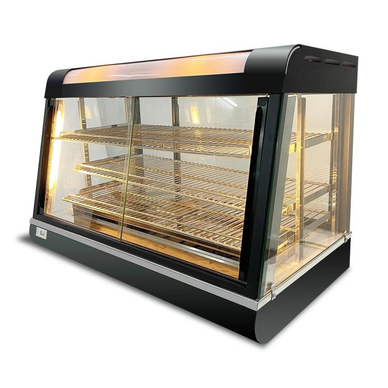 CE Approved Curved Glass Hot Food Warmer Display Showcase with Ld-R60-1