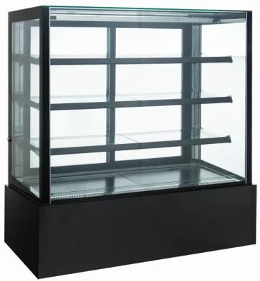 Rectangular Glass Door Display Fridges Stainless Steel Cake Showcase Dessert Refrigerator