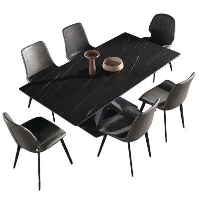 Italian Modern Folding Extendable Furniture Dining Table Sets Luxury 6 Chairs Sintered Stone Ceramic Marble Dining Table Set
