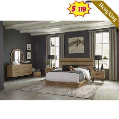 Hotel Apartment Home Furniture Wooden Bed Bedroom Set with Wardrobe