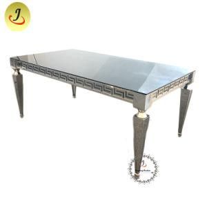 Modern Style Good Price Stainless Steel Wedding Mirror Dining Table