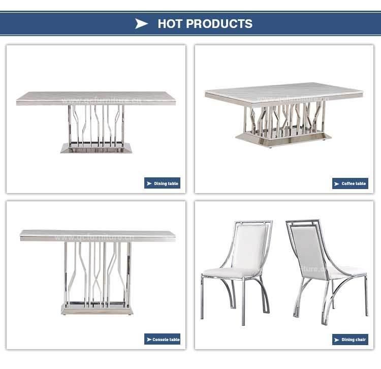 Living Room Furniture Marble Stainless Steel Coffee Table Center Table