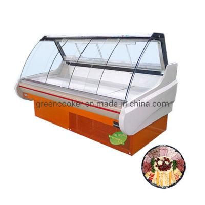 2.5m Supermarket Commercial Fresh Meat Display Chiller Showcase Made in China