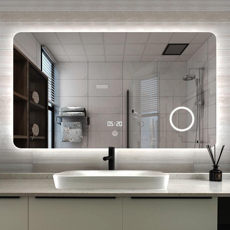 ETL UL Listed LED Lighted Bathroom Mirror Framed Fitting Mirror Home Decor Illuminated Mirror with Touch Switch