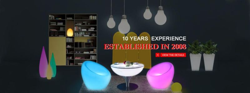 Nightclub LED Furniture Glowing Bar Table with Glass
