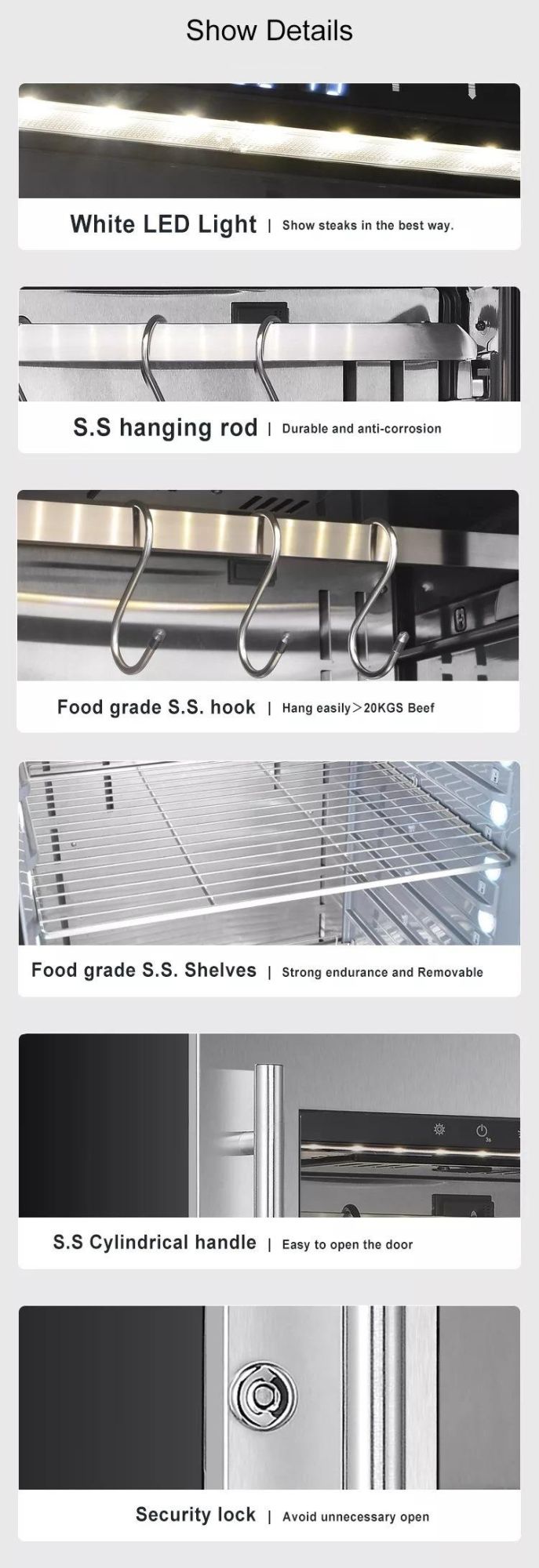 LED Panel Cheese Maturation Cabinet Dry Ageing Cabinets