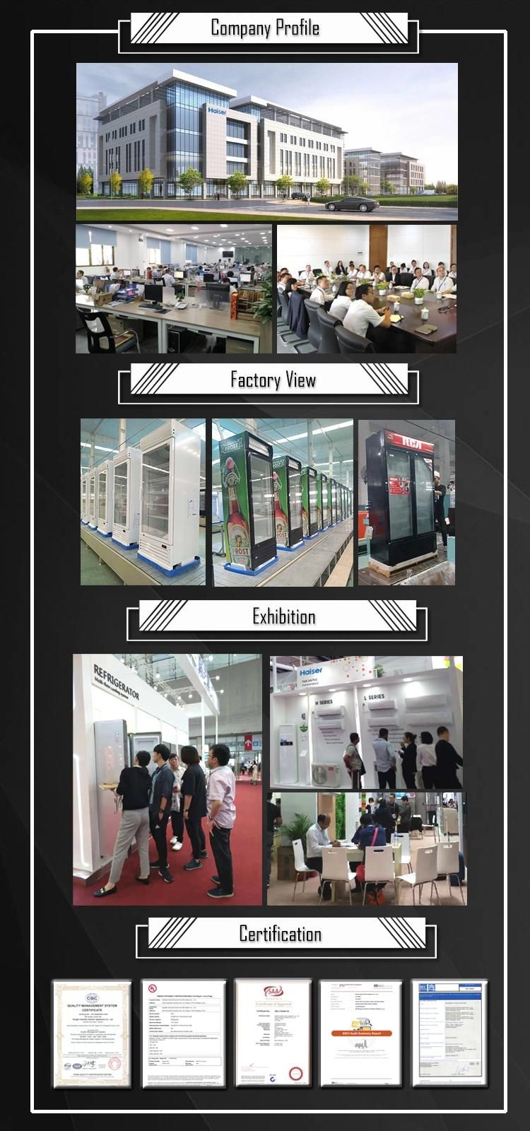 Frost Free Coca Cola and Pepsi Cold Beverage 3 Glass Doors Showcase Chinese Manufacturer