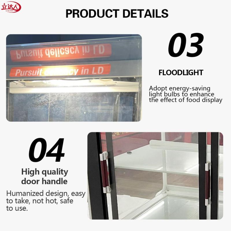 Professional Restaurant Equipment Counter Top Glass Hot Fast Food Heated Warming Display Cabinet Electric Warmer Showcase Kitchen Appliance