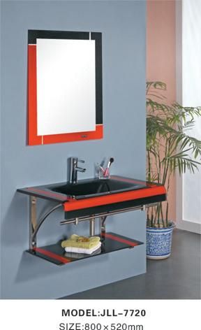 Modern Simple Basin Glass Bathroom Cabinet