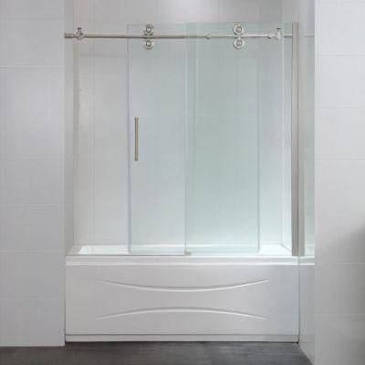 8mm Tempered Glass Double Sliding Bypass Bathtub Screen