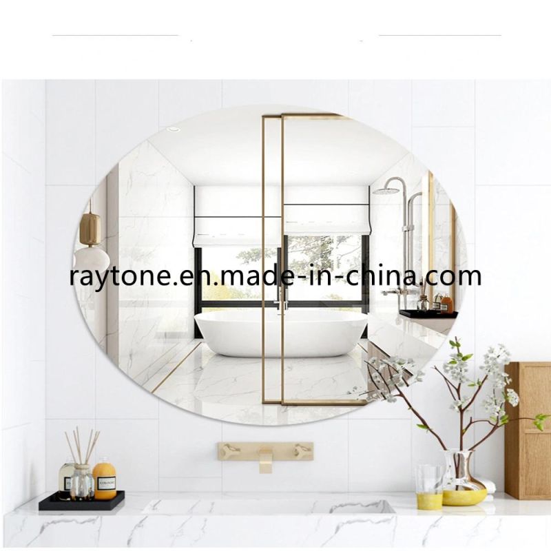 Oval Beveled Polished Frameless Wall Mirror for Bathroom Vanity Bedroom