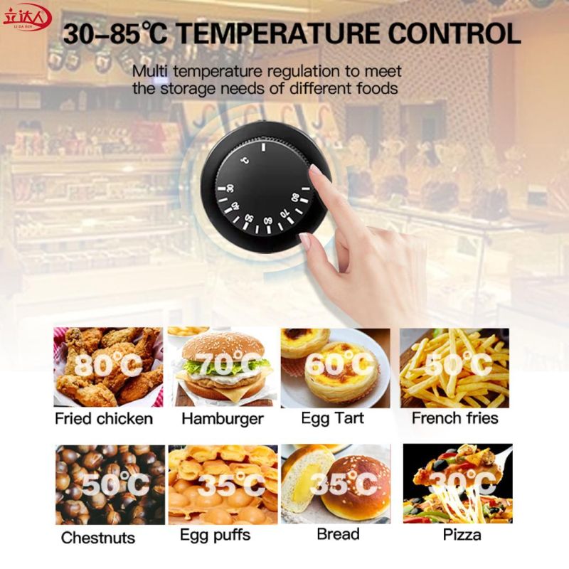Glass Electric Heating Food Warming Showcase Hot Food Pizza Pie Warmer Display Cabinet