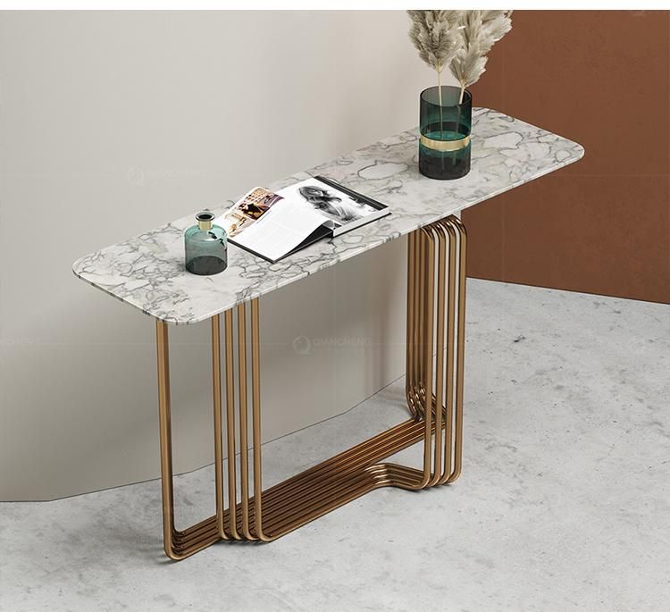 Wholesale Customized Marble Modern Stainless Steel Luxury Console Table
