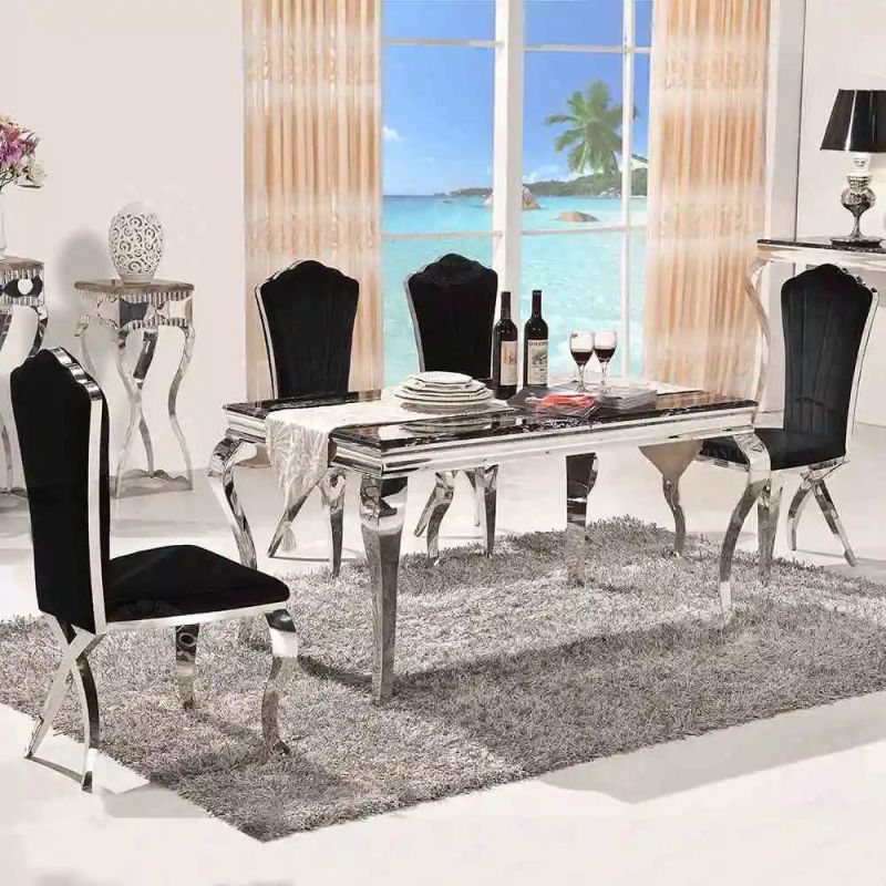 Restaurant Home Dinner Furniture Marble Dining Table Suitable for 6-8 People