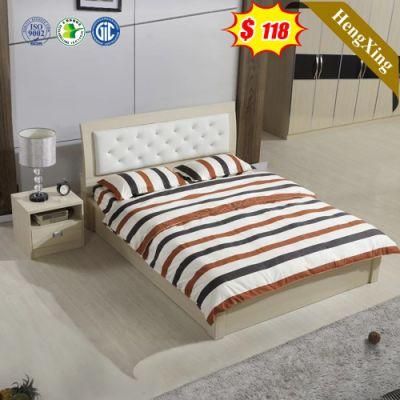 Minimalist Style White Color Wooden Home Hotel Furniture Wooden Bedroom Beds