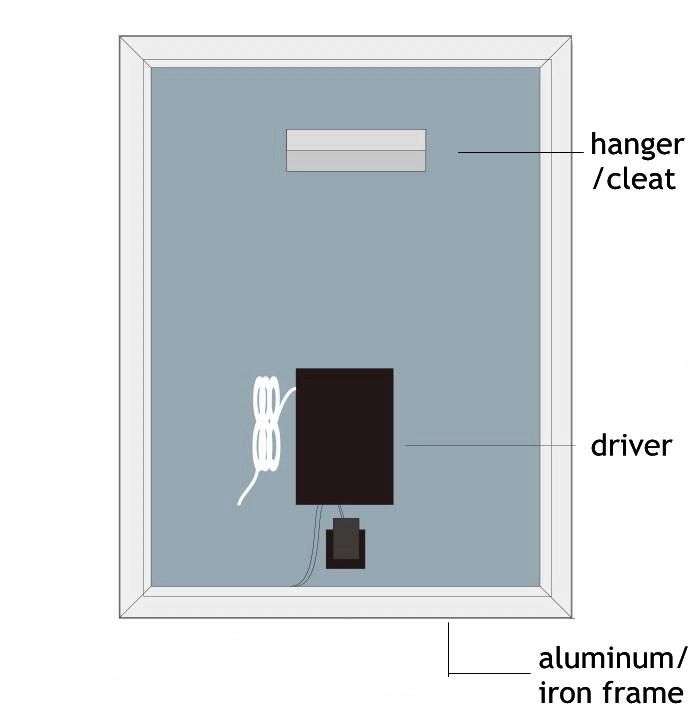 Ce Certificate 5000K Smart Wall Furniture LED Bathroom Mirror