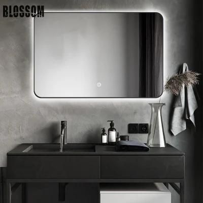 Wholesale Black Framed Backlit LED Lighted Decorative Mirror for Bathroom Vanity