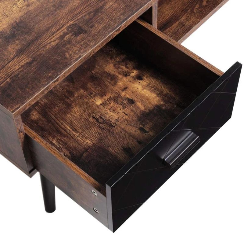 Retro Tea Table Center Table Storage Wooden Modern Coffee Table for Living Room with Drawer